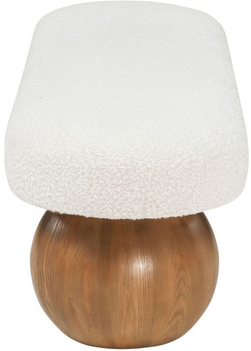 Meridian Furniture Bowie Cream/Walnut Brown Bench-2