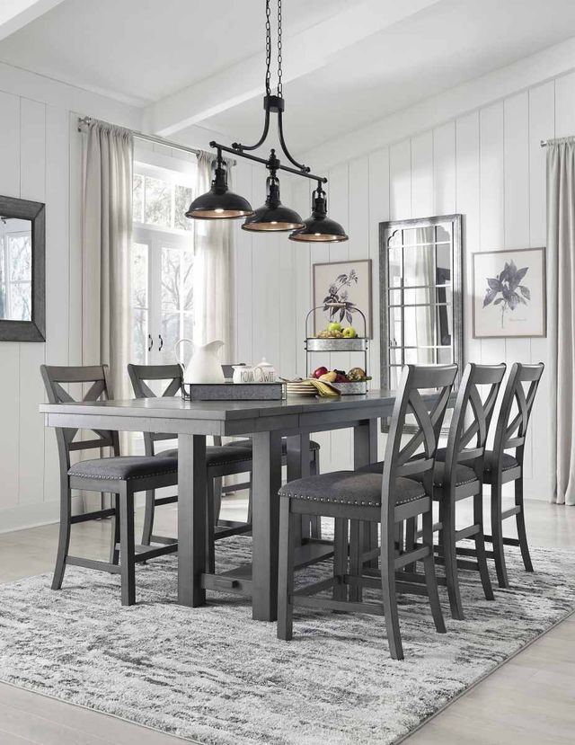 Signature Design by Ashley® Myshanna Gray 7-Piece Counter Height Dining Set-3