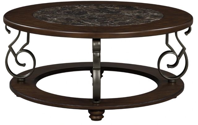 Signature Design by Ashley® Frallyn Dark Brown Round Cocktail Table-3