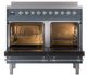 Ilve® Nostalgie II Noblesse 40'' Blue Gray Pro Style Induction Range with Chrome Trim-1