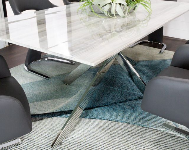 Cramco Aldo Glass Top Dining Table with Chrome Base-4