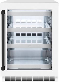 ZLINE Touchstone Autograph Edition 5.2 Cu. Ft. Stainless Steel Beverage Center with White Matte Glass Door and Matte Black Handle