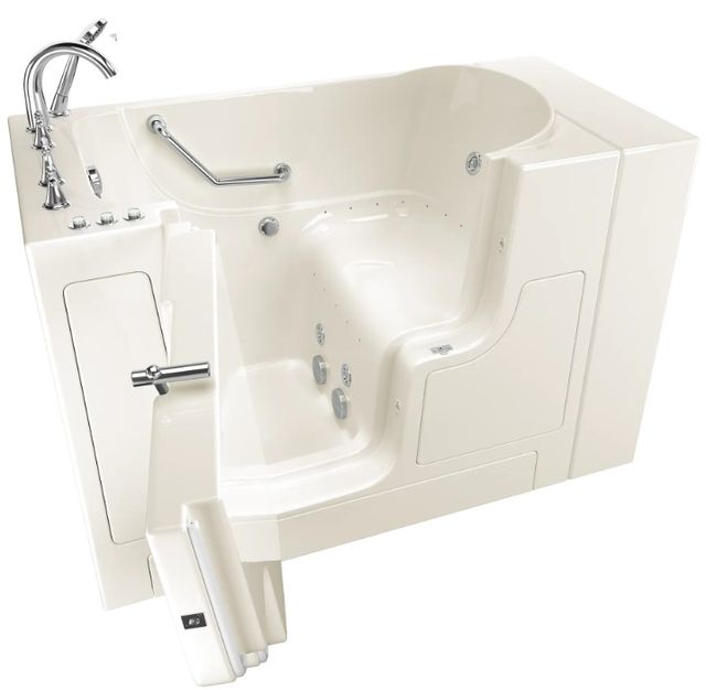 American Standard Gelcoat Linen 30” x 52” x 40" Walk-in Tub with Combination Air Spa and Whirlpool Systems - Left-Hand Drain with Faucet-0