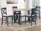 Steve Silver Co. Darcy 5-Piece Midnight Blue/Natural Counter Height Dining Set-1