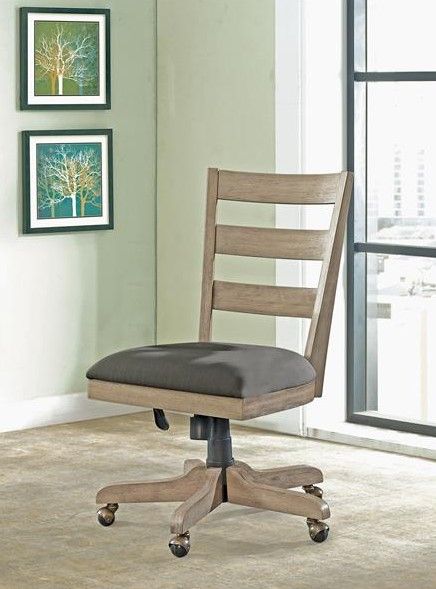 Riverside Furniture Perspectives Sun-Drenched Acacia Wood Back Upholstered Desk Chair-1