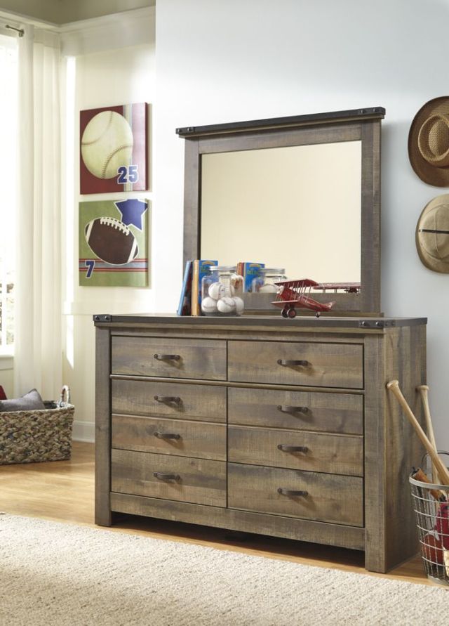 Signature Design by Ashley® Trinell Rustic Brown Youth Dresser and Mirror-3