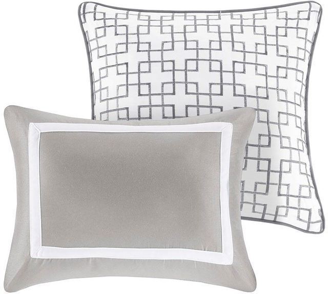 Olliix by Madison Park 8 Piece Grey King/California King Heritage Comforter and Coverlet Set Collection-1