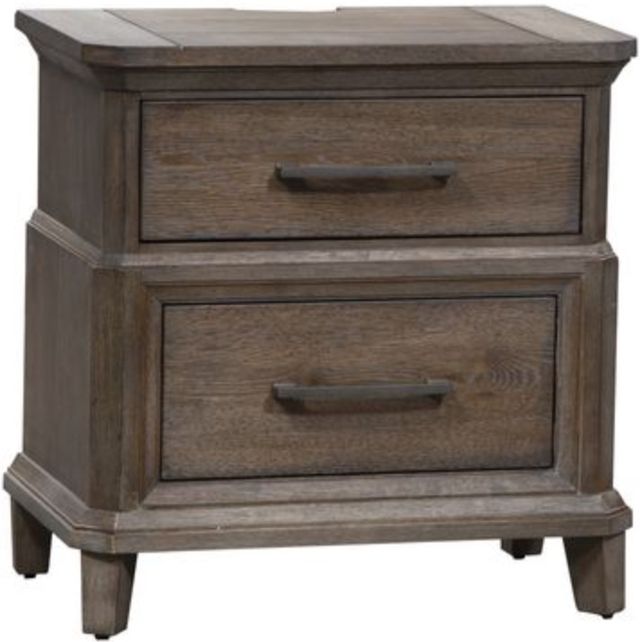Liberty Furniture Artisan Prairie Gray Dusty Wax Nightstand With Charging Station-0
