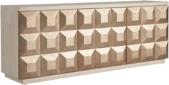 Universal Explore Home™ Avaline Antique Silver Leaf/White Oak Dolce Credenza-0
