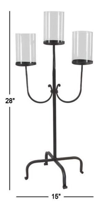 Deco Marche Black 3-Light Candelabra-2
