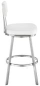 Armen Living Benjamin Brushed Stainless Steel/White Bar Stool-2