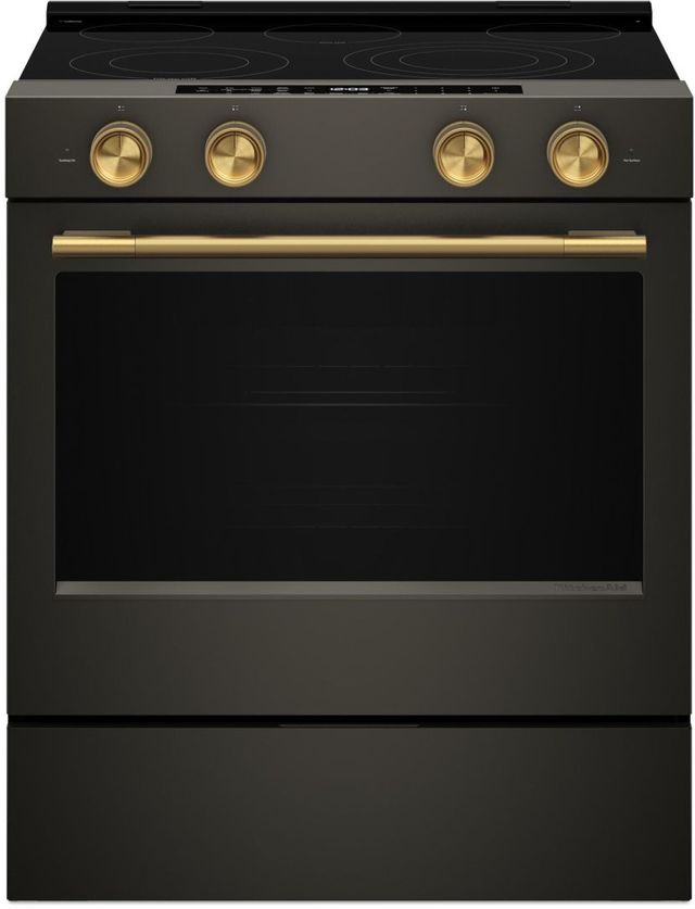 KitchenAid® Brass Slide-In Convection Range Handle and Knob Kit-2