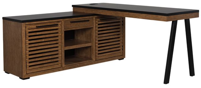 Signature Design by Ashley® Kallari Black/Warm Brown Credenza with Desk Return-0