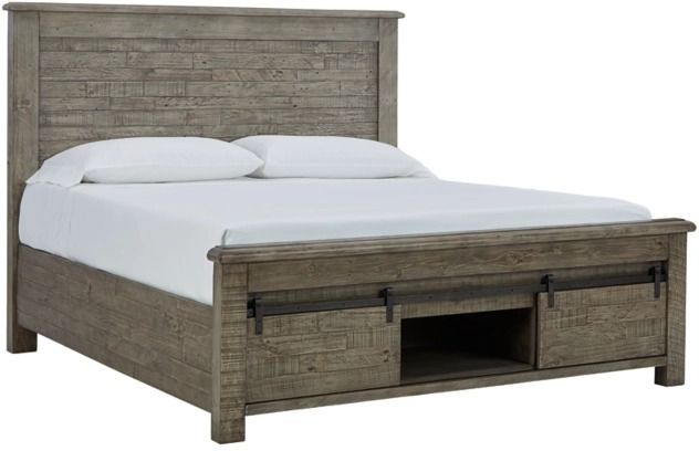 Signature Design by Ashley® Brennagan 4-Piece Gray California King Storage Panel Bed Set-2