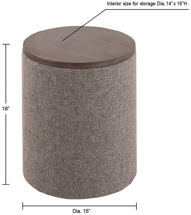 Olliix by INK+IVY Marta Grey Storage Round Ottoman-2