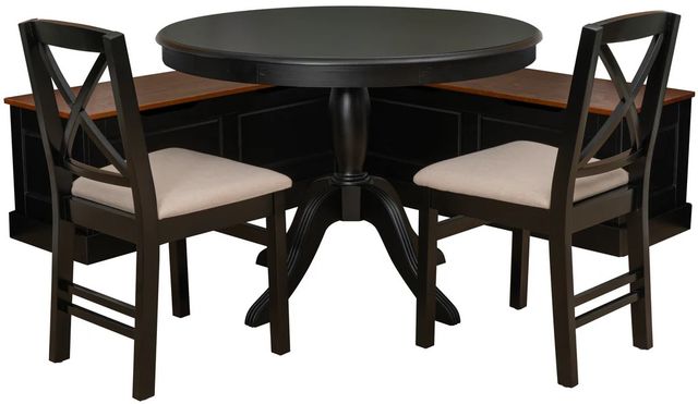 Linon Norah 4-Piece Black/Walnut Dining Set-0