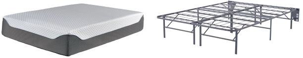 Sierra Sleep® by Ashley® Chime Elite 2-Piece 14" Memory Foam and Better than a Boxspring Foundation Queen Mattress Set-0