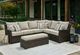 Signature Design by Ashley® Brook Ranch 3-Piece Beige/Brown Outdoor Fabric/Wicker Sofa Sectional and Bench-4