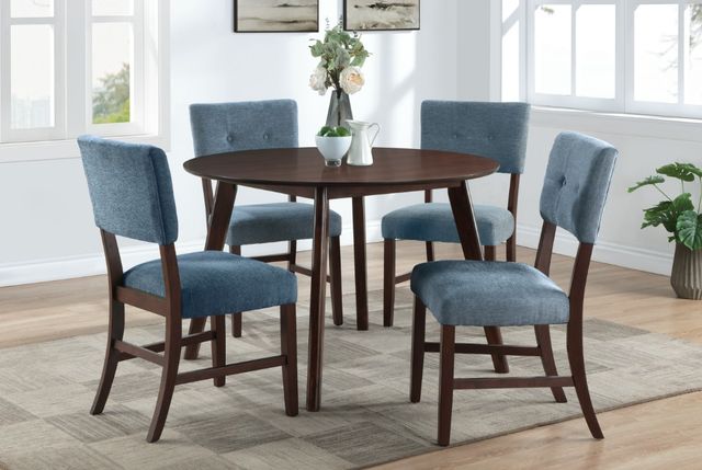 New Classic® Home Furnishings Tioga Blue Upholstered Dining Side Chair-1