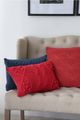 A & B Home Red 14"x20" Twisted Cable Knit Throw Pillow-1