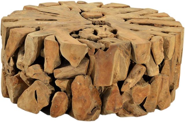 Dovetail Furniture Natural Round Coffee Table-0