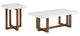 Elements International Morris 2-Piece White Occasional Table with Chestnut Base Set-0