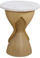 Bernards Tapestry Beige Pedestal Table with White Marble Top-2