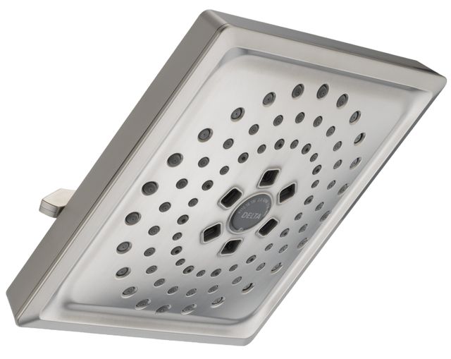 Delta Universal Showering Lumicoat® Stainless H2Okinetic® 3-Setting Raincan Shower Head-0