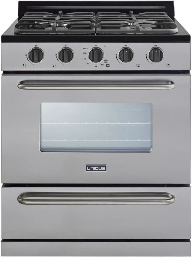 Unique Appliances Classic 30" Stainless Steel Off Grid Freestanding Propane Range-0