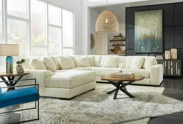Signature Design by Ashley® Lindyn 5-Piece Ivory Left-Arm Facing Sectional and Chaise-3