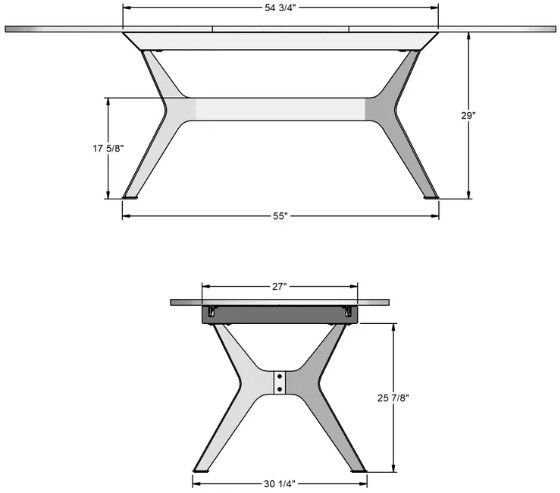 Amisco Customizable Boomerang 72" Dining Table with White Oak Veneer Top-2