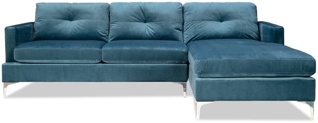 Mazin Furniture Hamilton 2-Piece Blue Right-Arm Facing Sofa Sectional and Chaise-1