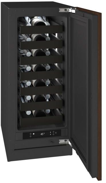 U-Line® Seamless Collection 15" 2.8 Cu. Ft. Panel Ready Wine Refrigerator with Solid Door-2