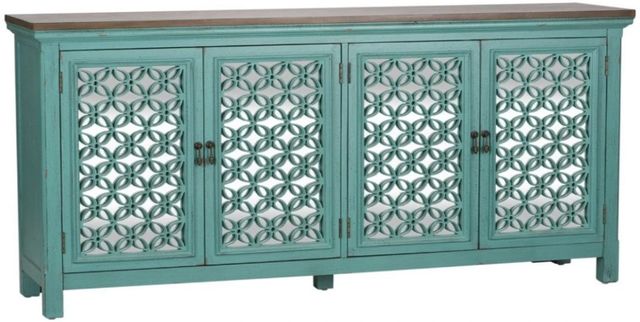 Liberty Furniture Kensington Brown/Turquoise Accent Cabinet-0