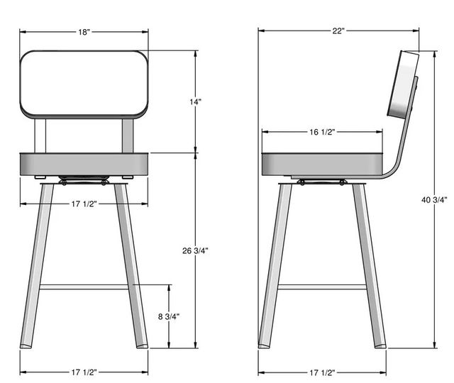 Amisco Customizable Brixton Swivel Counter Stool-1