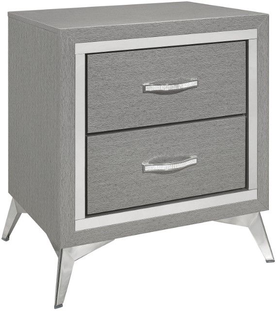 New Classic® Home Furnishings Huxley 4-Piece Gray Queen Panel Bedroom Set-4