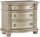 Mazin Furniture Cavalier Silver Nightstand with Marble Top-0