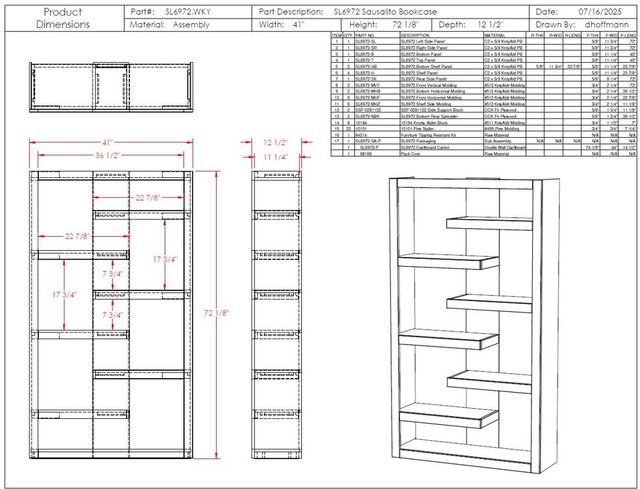 Legends Home Sausalito Whiskey 72" Bookcase-2