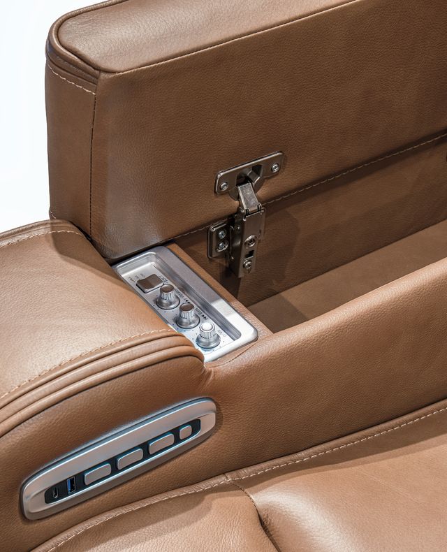Signature Design by Ashley® Knightington Caramel Power Reclining Sofa with Audio Seating-3