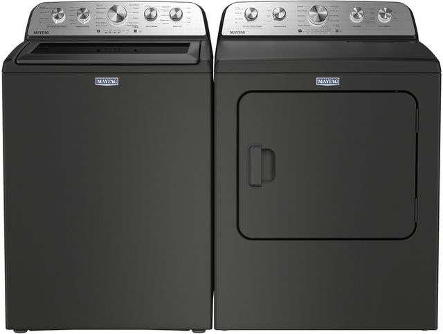 Maytag® Volcano Black Top Load Washer & Electric Dryer Laundry Pair-0
