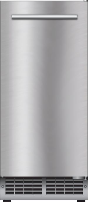 Front view of the XO 15" 65 lb. Fingerprint Resistant Stainless Steel Ice Maker