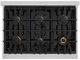 ZLINE Classic Autograph Edition 36" Satin Stainless Steel Pro Style Gas Range with Matte Black Accents-4