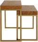Uttermost® Burl-esque Brown 2-Piece Nesting Table with Brushed Brass Frame-4