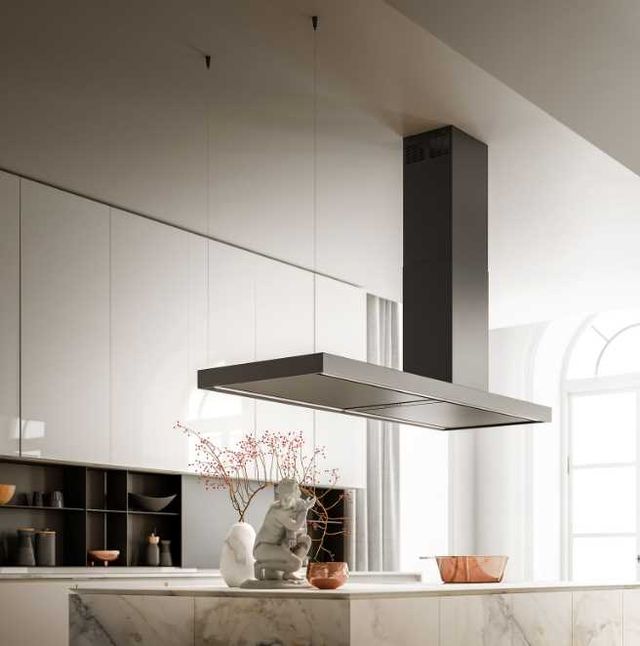 Falmec Elle 70" Matte Black Painted Steel Island Range Hood-2
