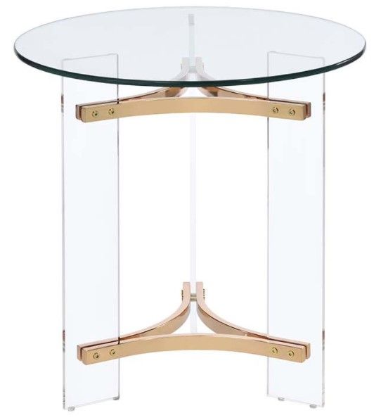 ACME Furniture Sosi Glass Top End Table with Gold Base-3