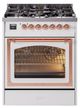 Ilve® Nostalgie II Noblesse 30" White Pro Style Dual Fuel Range with Copper Trim-0