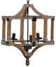 A & B Home Andreas Black/Light Whitewash Round Chandelier-1