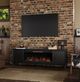 Legends Home Real Cozy Malibu Seal Skin Black 78'' Fireplace Console-1