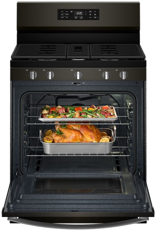 Whirlpool® 30" Black Stainless Steel Freestanding Gas Range with Air Cooking Technology and Steam Clean-3