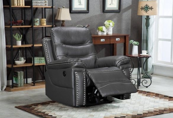 Milton Greens Stars Gray Power Recliner with USB Chair-3